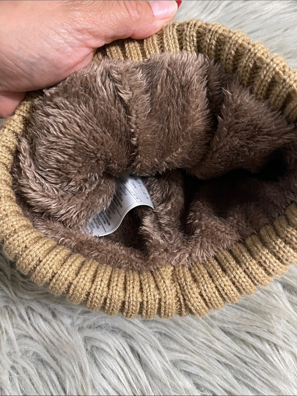 Spyder Ribbed Fold-Over Beanie - Camel/Tan - Picture 5 of 6